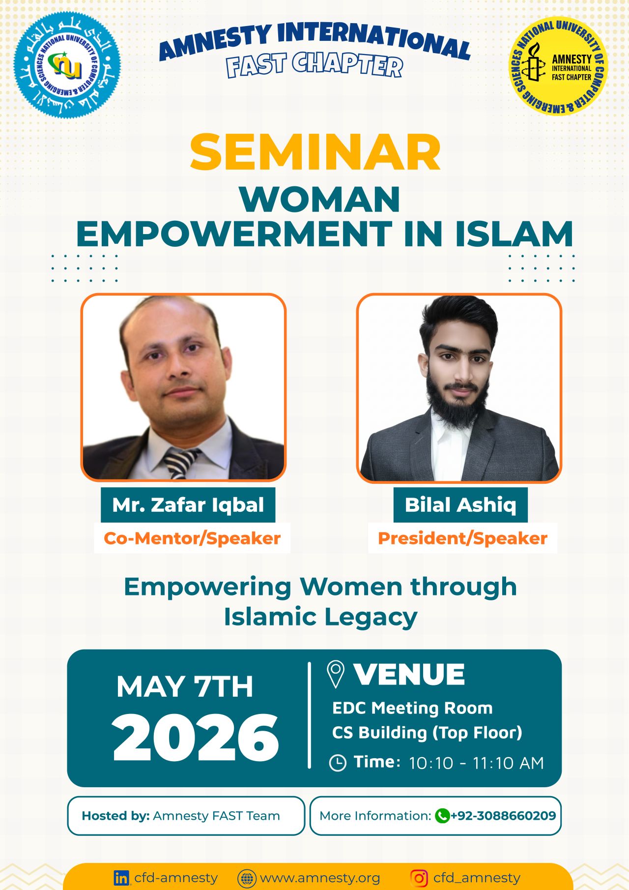Bilal Ashiq hosting Amnesty Seminar