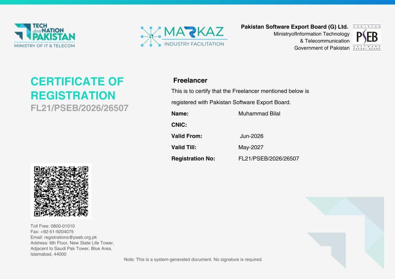 Bilal Ashiq Verified Freelancer